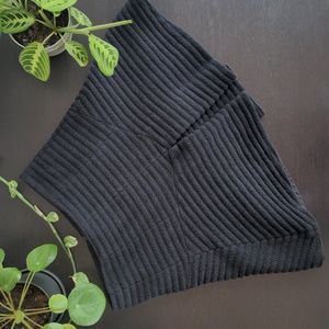 Theory | Black Braswell Ribbed Kick-Pleat Skirt in Leira Size 00